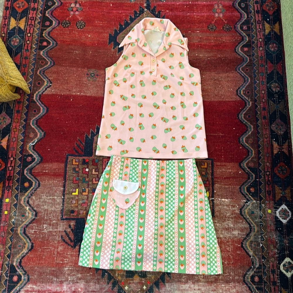 Vintage Strawberry Skort Set
